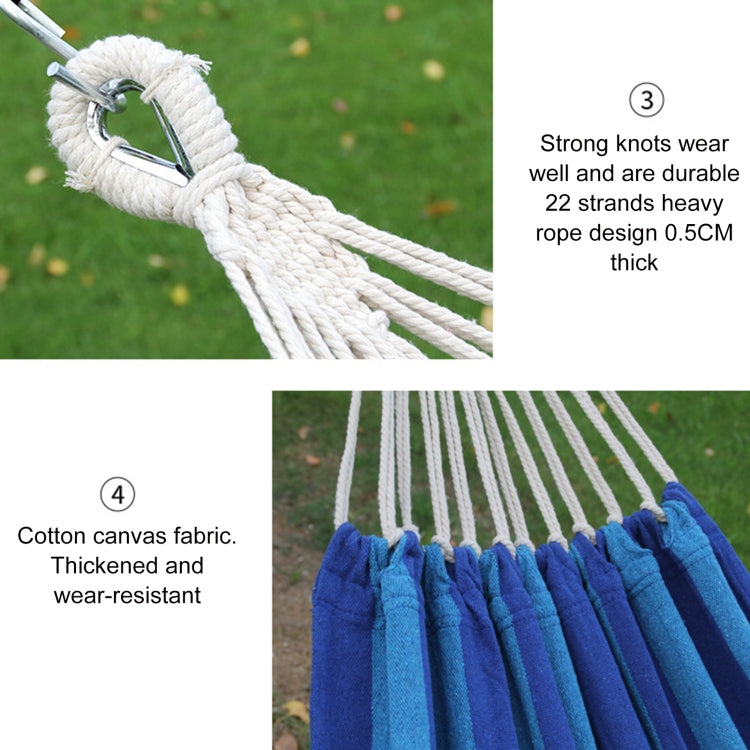 Skorter | Outdoor Double Thickened Canvas Hammock Indoor Swing, Size:200x100cm(Red White Stripe)