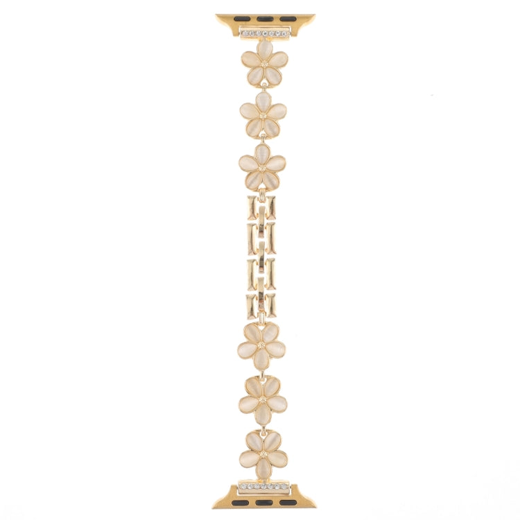 Skorter | For Apple Watch SE 2023 44mm 5-petal Flower Zinc Alloy Chain Bracelet (Gold)