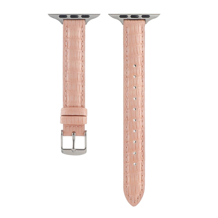 Skorter | For Apple Watch SE 2023 40mm Slim Crocodile Leather Band (Pink)
