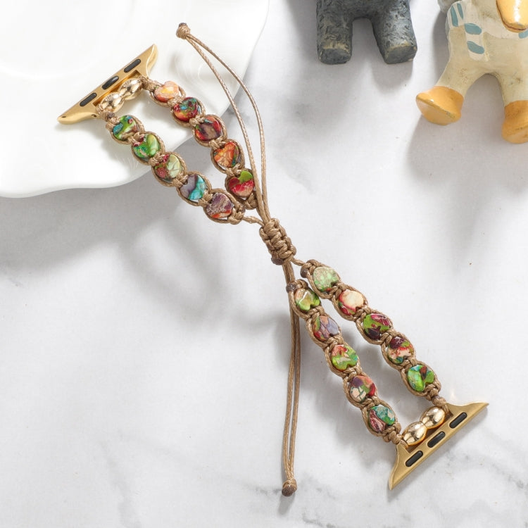 Skorter | For Apple Watch SE 2023 40mm Heart Stones Drawstring Chain Watch Strap (Colorful)