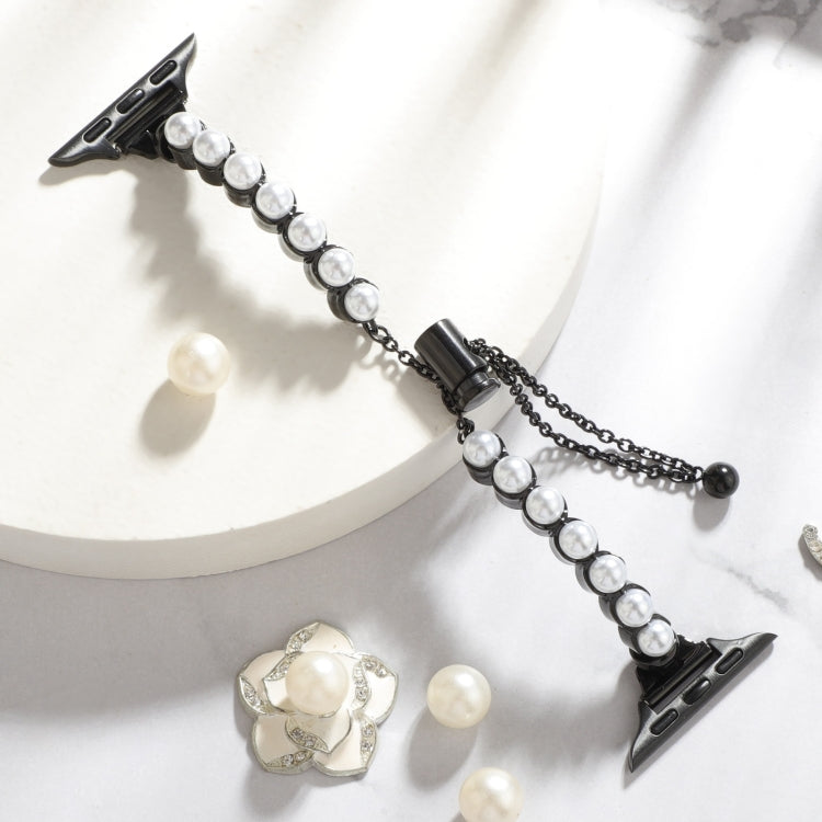 Skorter | For Apple Watch SE 2022 44mm Bead Bracelet Metal Watch Band (Black)