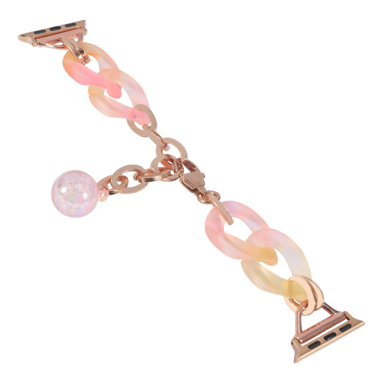Skorter | For Apple Watch SE 2023 44mm Gradient Resin Chain Watch Strap (Pink)