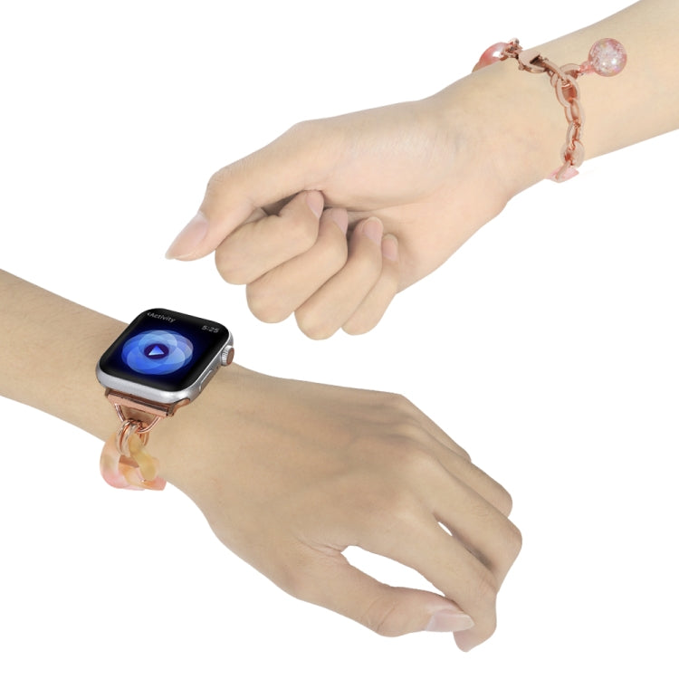 Skorter | For Apple Watch SE 2023 44mm Gradient Resin Chain Watch Strap (Pink)
