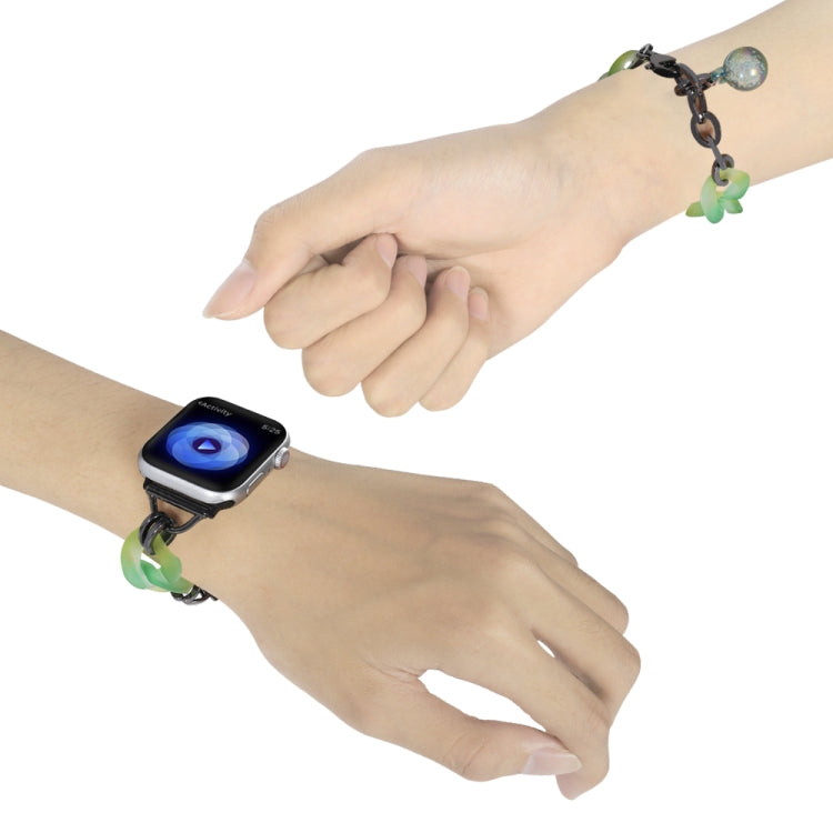 Skorter | For Apple Watch SE 2023 44mm Gradient Resin Chain Bracelet (Green)