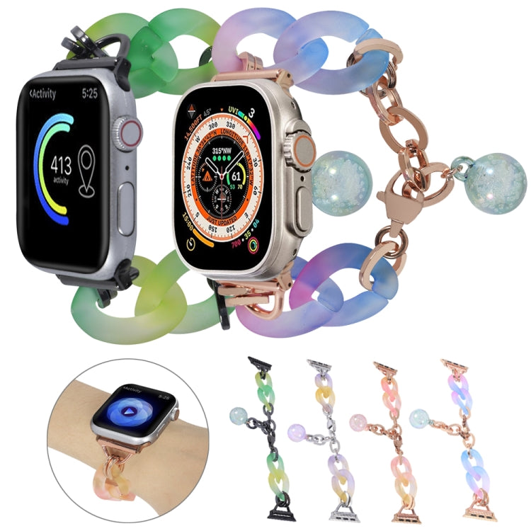 Skorter | For Apple Watch SE 2023 44mm Gradient Resin Chain Watch Band (Blue)