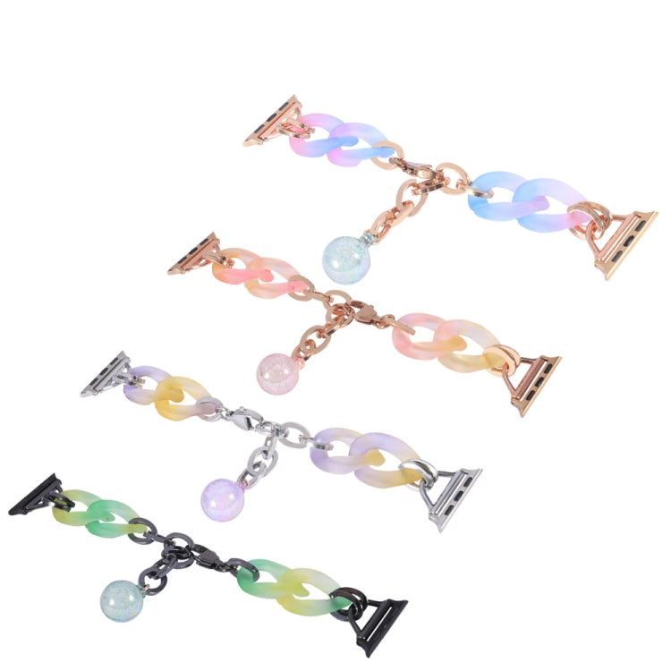 Skorter | For Apple Watch SE 2023 44mm Gradient Resin Chain Watch Strap (Pink)
