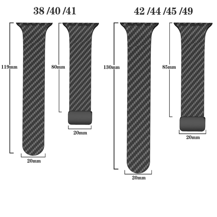 Skorter | For Apple Watch SE 2023 44mm Carbon Fiber Magnetic Black Buckle Watch Band (Black Gray)