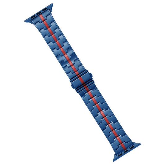 Skorter | For Apple Watch SE 2023 40mm Stainless Steel Watch Band (Blue Red)