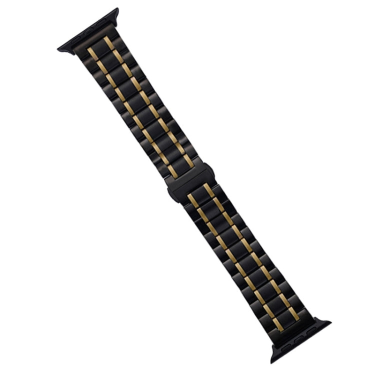 Skorter | For Apple Watch SE 2023 44mm Five-Bead Stainless Steel Band (Black Gold)