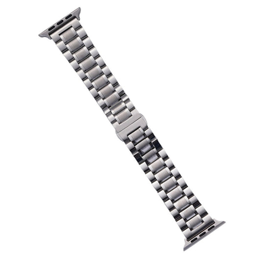 Skorter | For Apple Watch SE 2023 44mm Five-Pearl Stainless Steel Band (Silver)