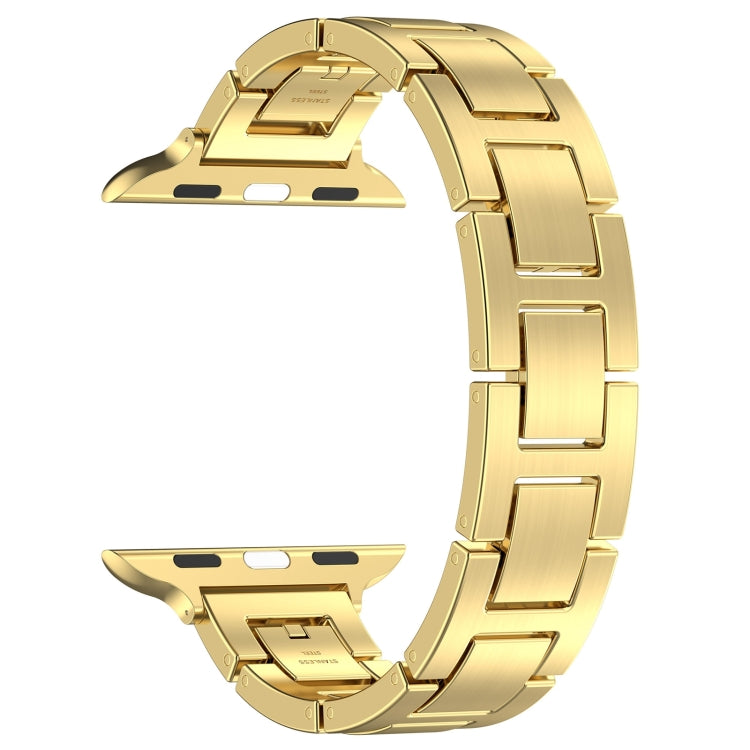 Skorter | For Apple Watch SE 2023 44mm H Slim Stainless Steel Band (Gold)