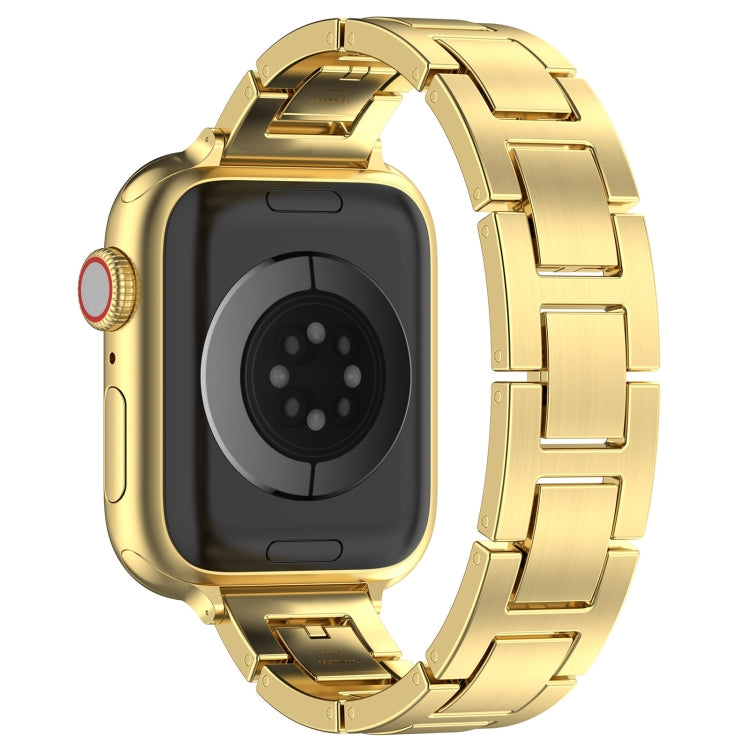 Skorter | For Apple Watch SE 2023 44mm H Slim Stainless Steel Band (Gold)