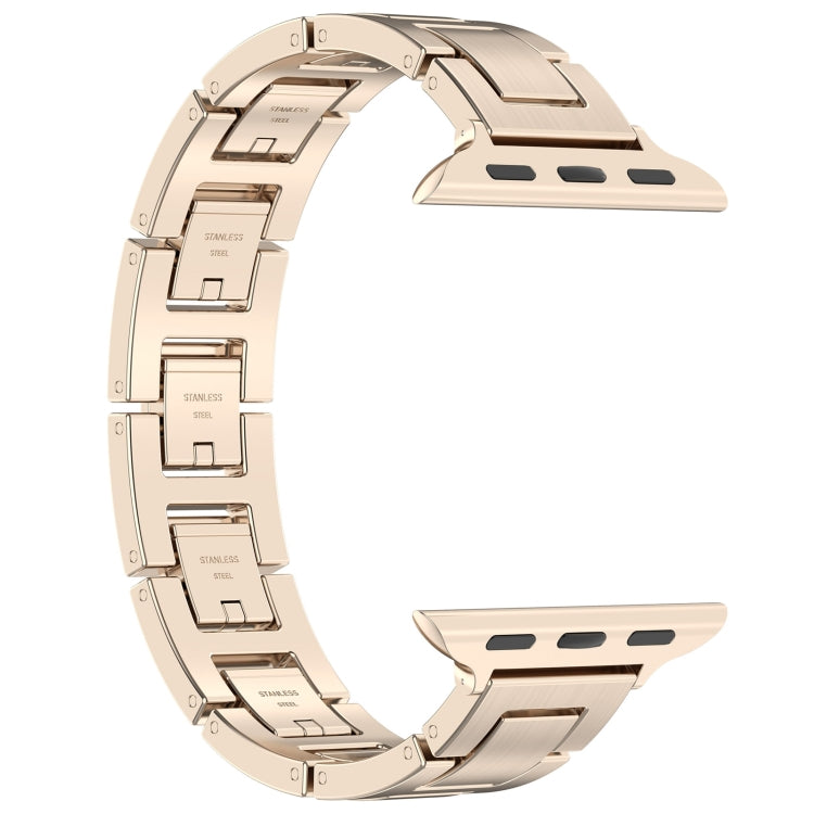 Skorter | For Apple Watch SE 2023 44mm H Slim Stainless Steel Band (Starlight)