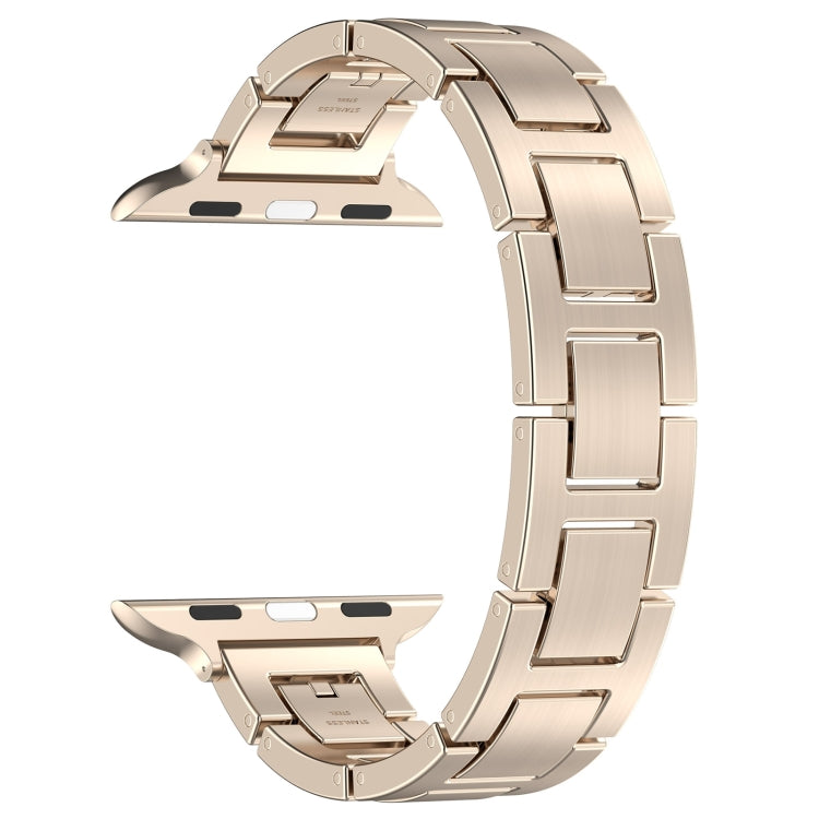 Skorter | For Apple Watch SE 2023 44mm H Slim Stainless Steel Band (Starlight)