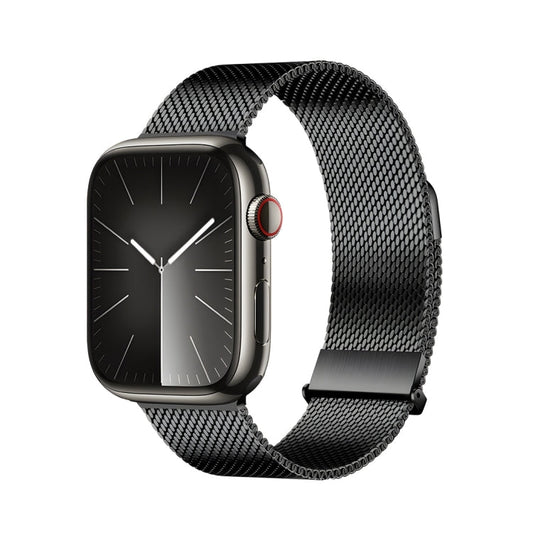 Skorter | For Apple Watch SE 2023 44mm DUX DUCIS Milanese Pro Series Stainless Steel Band (Black)