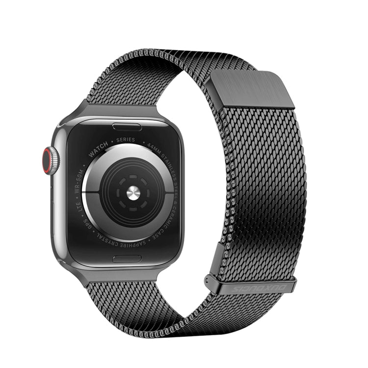 Skorter | For Apple Watch SE 2023 44mm DUX DUCIS Milanese Pro Series Stainless Steel Band (Black)