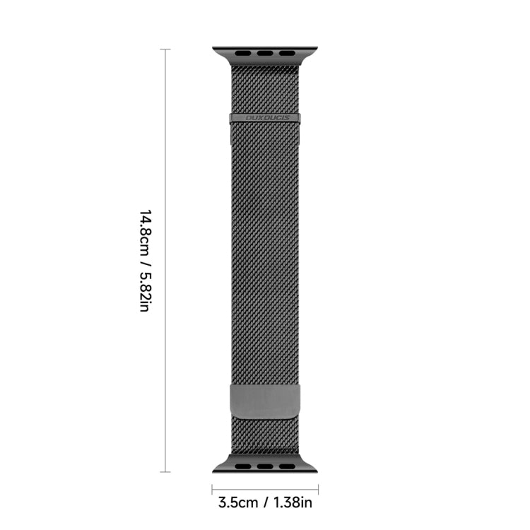 Skorter | For Apple Watch SE 2023 44mm DUX DUCIS Milanese Pro Series Stainless Steel Band (Black)