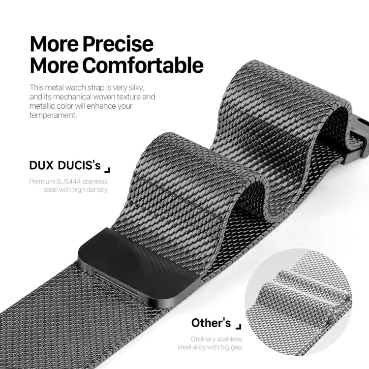 Skorter | For Apple Watch SE 2023 44mm DUX DUCIS Milanese Pro Series Stainless Steel Band (Black)