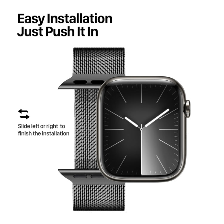 Skorter | For Apple Watch SE 2023 44mm DUX DUCIS Milanese Pro Series Stainless Steel Band (Black)