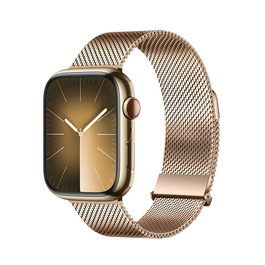 Skorter | For Apple Watch SE 2023 44mm DUX DUCIS Milanese Pro Series stainless steel watch band (Gold)