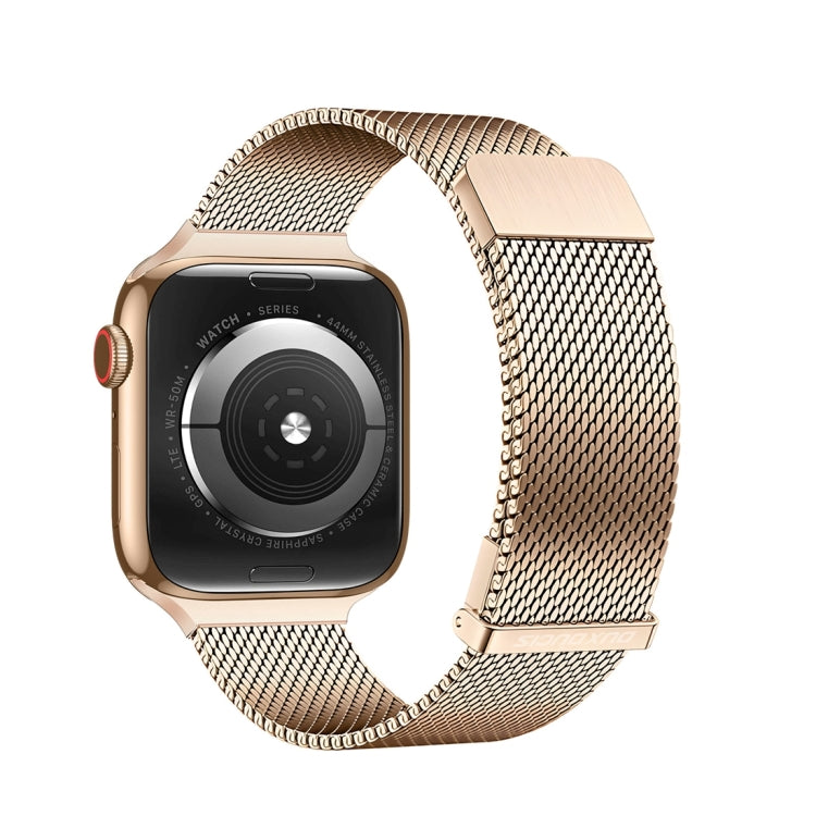 Skorter | For Apple Watch SE 2023 44mm DUX DUCIS Milanese Pro Series stainless steel watch band (Gold)