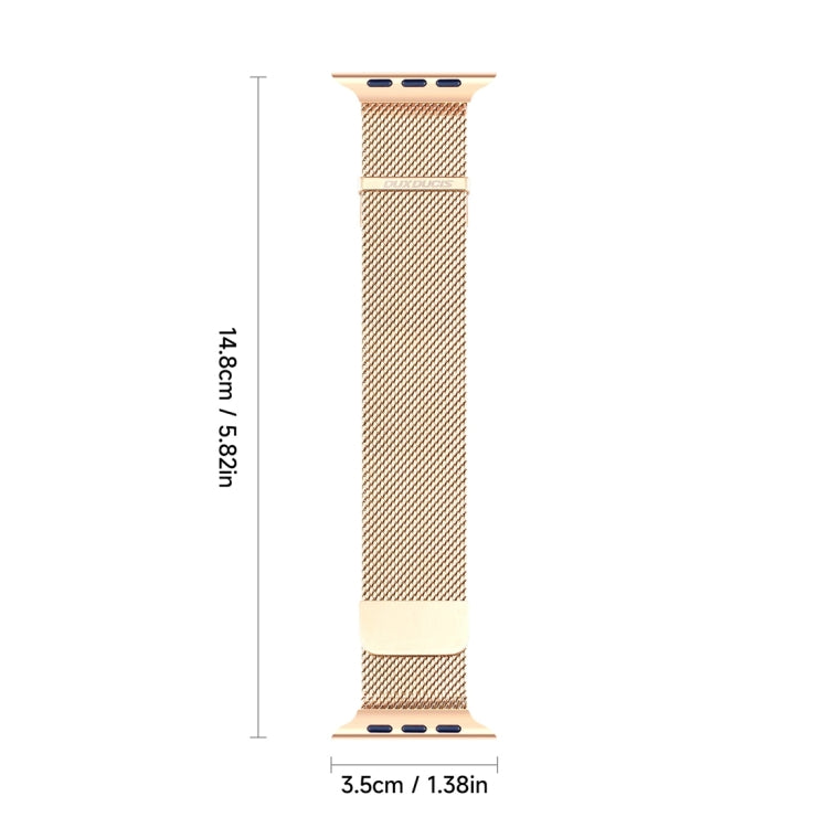 Skorter | For Apple Watch SE 2023 44mm DUX DUCIS Milanese Pro Series stainless steel watch band (Gold)