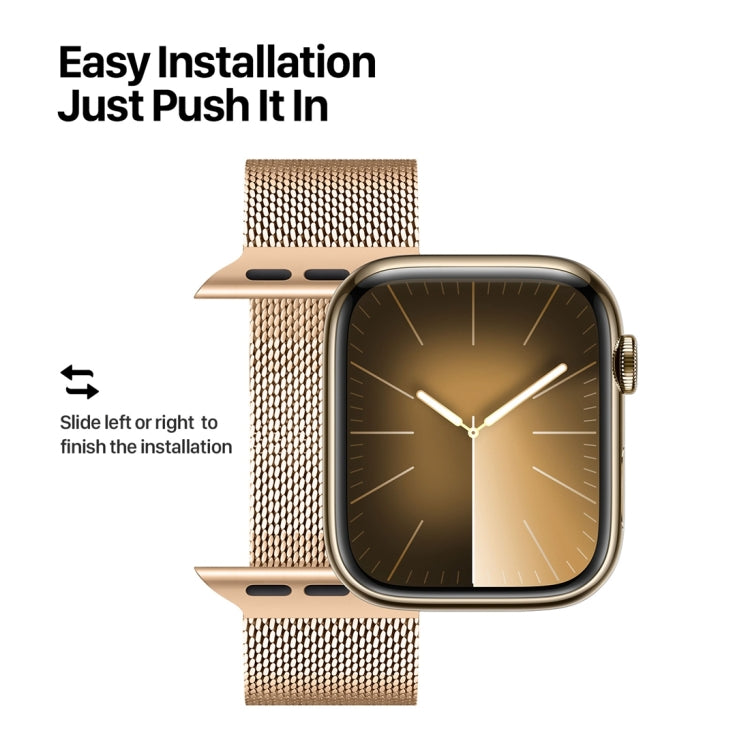 Skorter | For Apple Watch SE 2023 44mm DUX DUCIS Milanese Pro Series stainless steel watch band (Gold)
