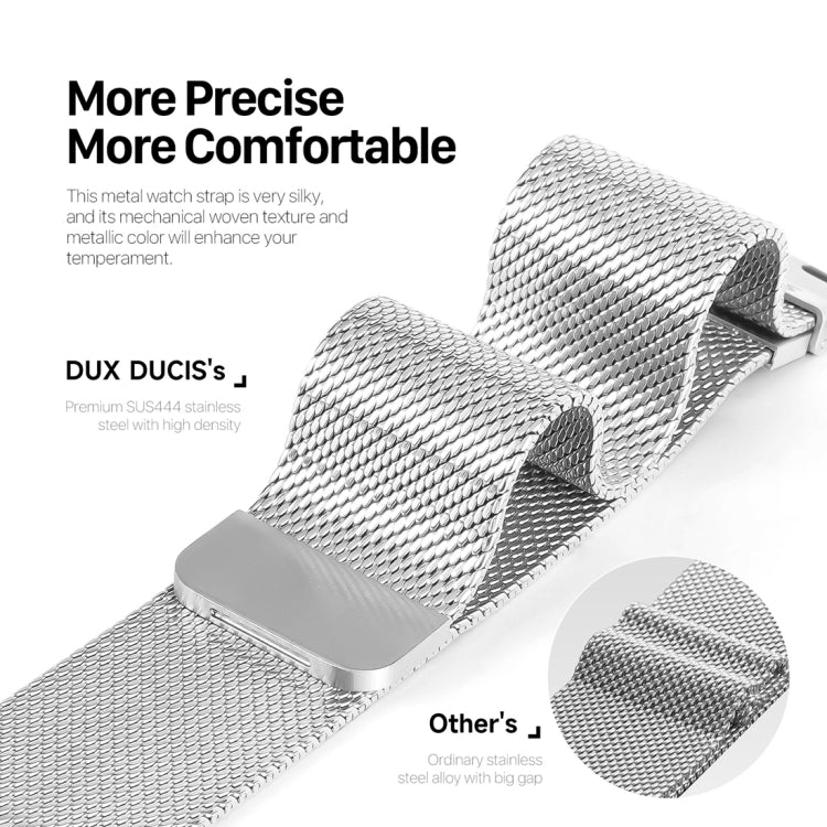 Skorter | For Apple Watch SE 2023 44mm DUX DUCIS Milanese Pro Series Stainless Steel Band (Silver)