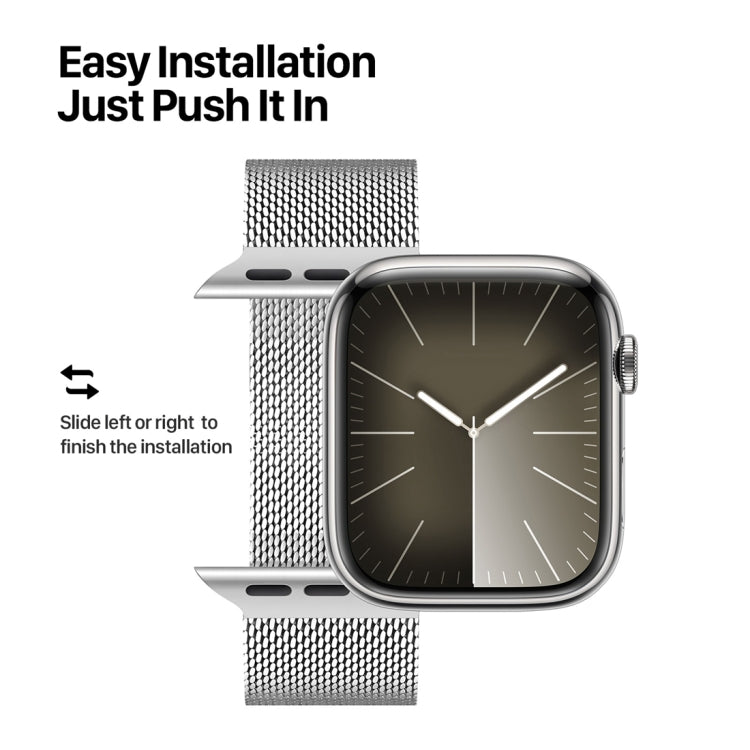Skorter | For Apple Watch SE 2023 44mm DUX DUCIS Milanese Pro Series Stainless Steel Band (Silver)