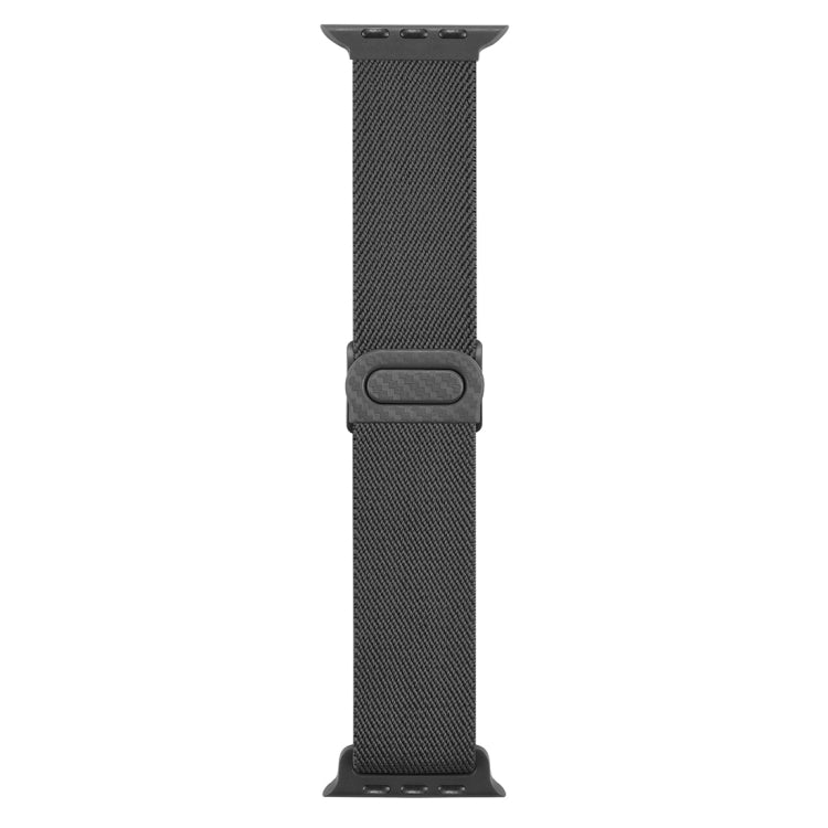 Skorter | For Apple Watch SE 2023 44mm Carbon Fiber Texture Snap-Buckle Nylon Watch Band (Gray)