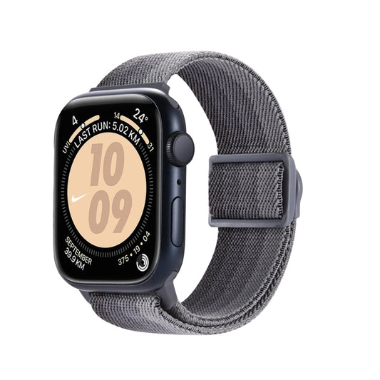 Skorter | For Apple Watch SE 2023 44mm Carbon Fiber Texture Snap Buckle Nylon Watch Band (Gradient Gray)