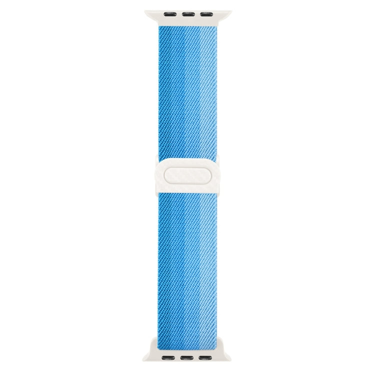 Skorter | For Apple Watch SE 2023 44mm Carbon Fiber Texture Snap Closure Nylon Watch Band (Gradient Blue)