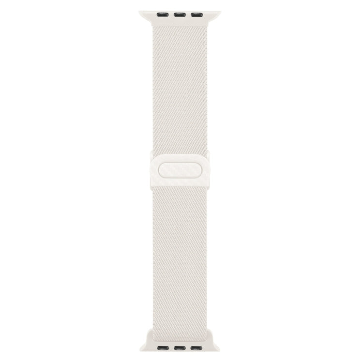 Skorter | For Apple Watch SE 2023 44mm Carbon Fiber Texture Snap-Buckle Nylon Watch Band (Starlight)
