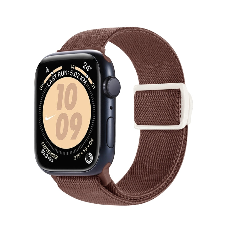 Skorter | For Apple Watch SE 2023 44mm Carbon Fiber Texture Snap-Buckle Nylon Watch Band (Smoke Purple)