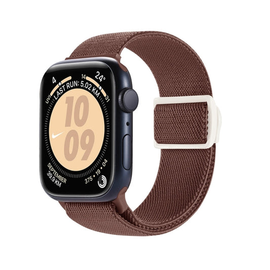Skorter | For Apple Watch SE 2023 44mm Carbon Fiber Texture Snap-Buckle Nylon Watch Band (Smoke Purple)