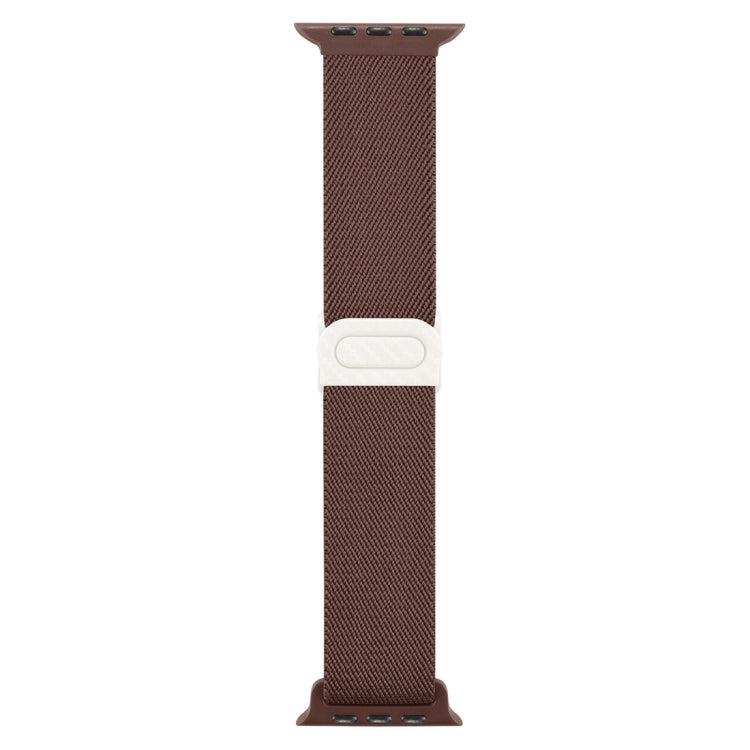 Skorter | For Apple Watch SE 2023 44mm Carbon Fiber Texture Snap-Buckle Nylon Watch Band (Smoke Purple)