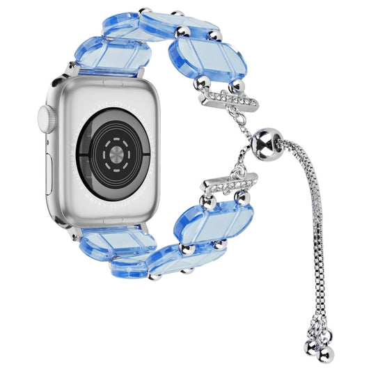 Skorter | For Apple Watch SE 2023 40mm Resin Retractable Chain Watch Band (Blue)