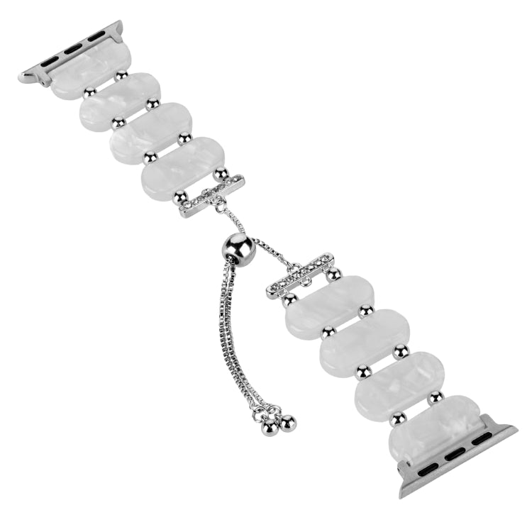 Skorter | For Apple Watch SE 2023 40mm Resin Telescope Chain Bracelet (Pearl White)
