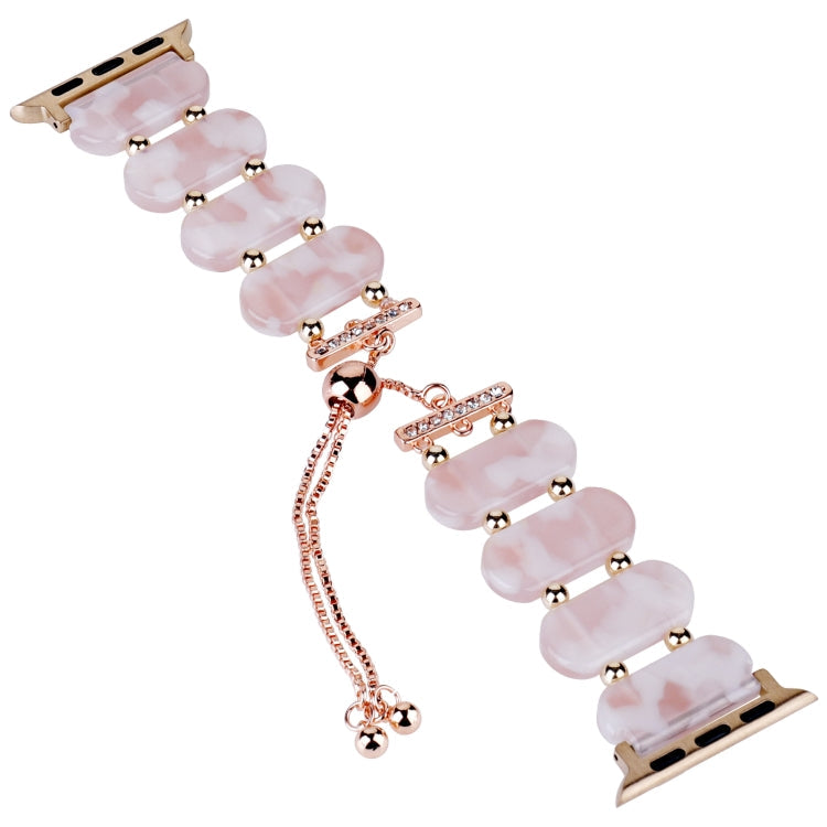 Skorter | For Apple Watch SE 2023 40mm Resin Telescope Chain Watch Band (Pink Flower)