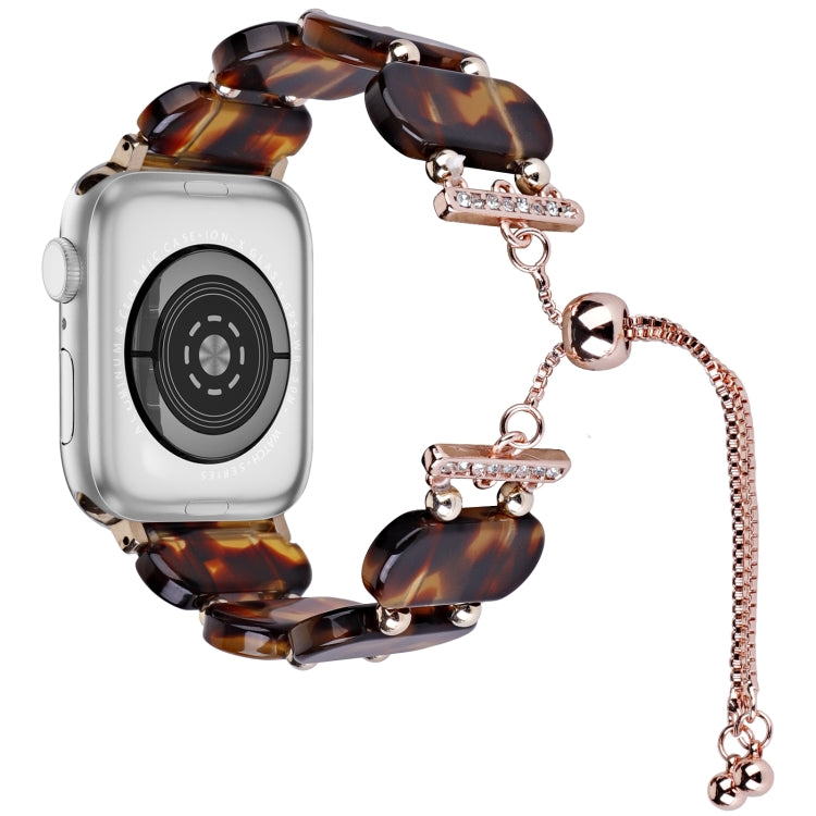 Skorter | For Apple Watch SE 2023 40mm Resin Telescopic Chain Bracelet (Tortoiseshell)