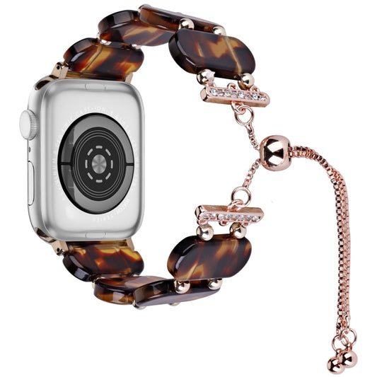Skorter | For Apple Watch SE 2023 40mm Resin Telescopic Chain Bracelet (Tortoiseshell)