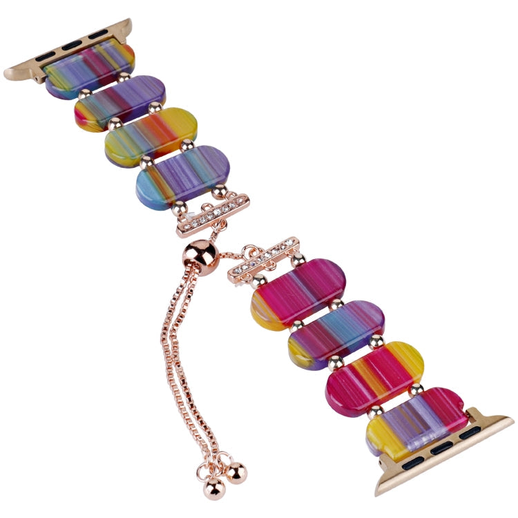 Skorter | For Apple Watch SE 2023 40mm Resin Adjustable Chain Watch Band (Rainbow)