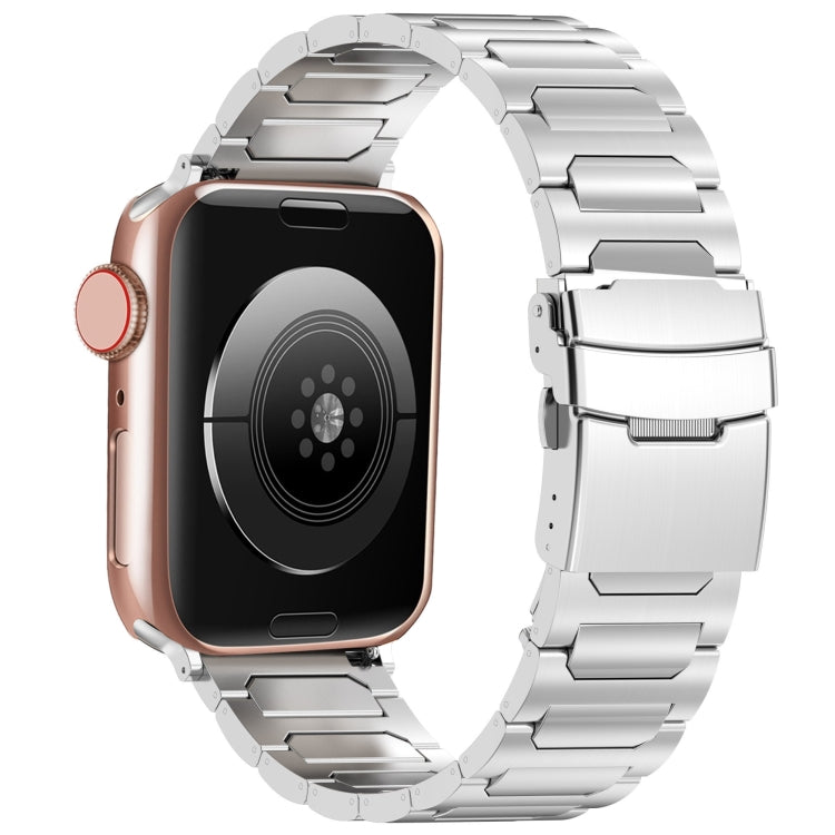 Skorter | For Apple Watch SE 2023 40mm I-shaped titanium metal watch band (Mirror Silver)