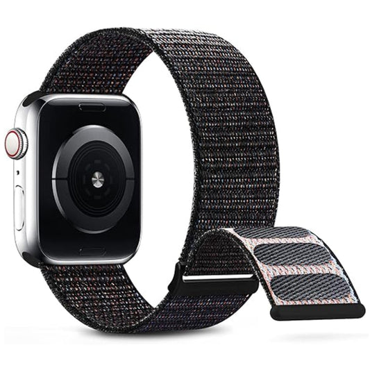 Skorter | For Apple Watch SE 2023 44mm Double Loop Nylon Watch Band (Reflective Black)