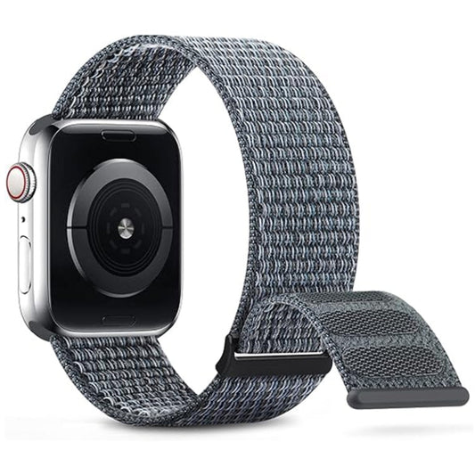 Skorter | For Apple Watch SE 2023 44mm Dual Hook and Loop Nylon Watch Band (Gray)