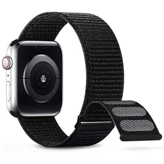 Skorter | For Apple Watch SE 2023 44mm Double Loop Nylon Watch Band (Dark Black)