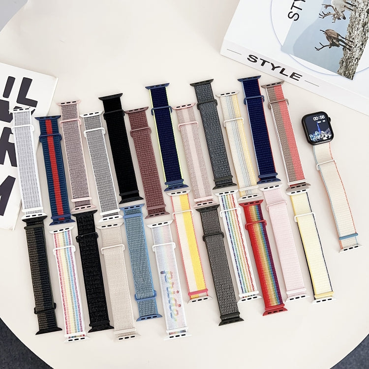 Skorter | For Apple Watch Series 2 42mm Dual Hook and Loop Nylon Watch Band (Pearl Powder)