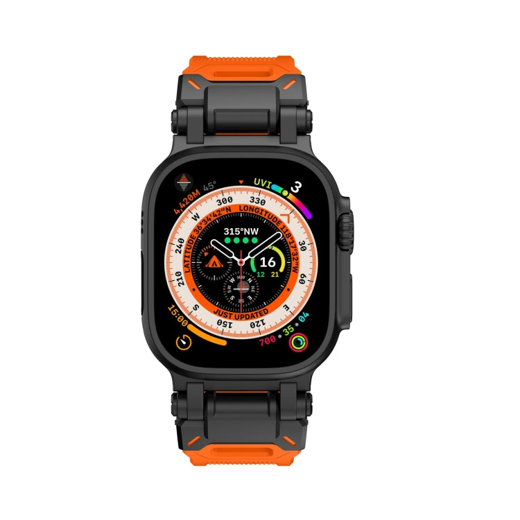 Skorter | For Apple Watch SE 2023 44mm Explorer TPU Watch Strap (Black Orange)