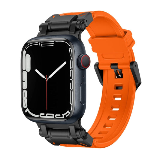 Skorter | For Apple Watch SE 2023 44mm Explorer TPU Watch Strap (Black Orange)