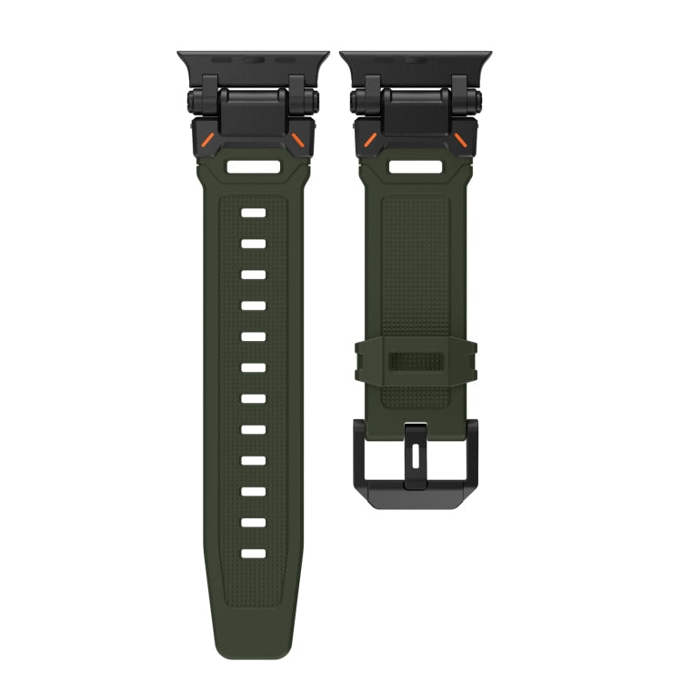 Skorter | For Apple Watch SE 2023 44mm Explorer TPU Watch Band (Black Green)